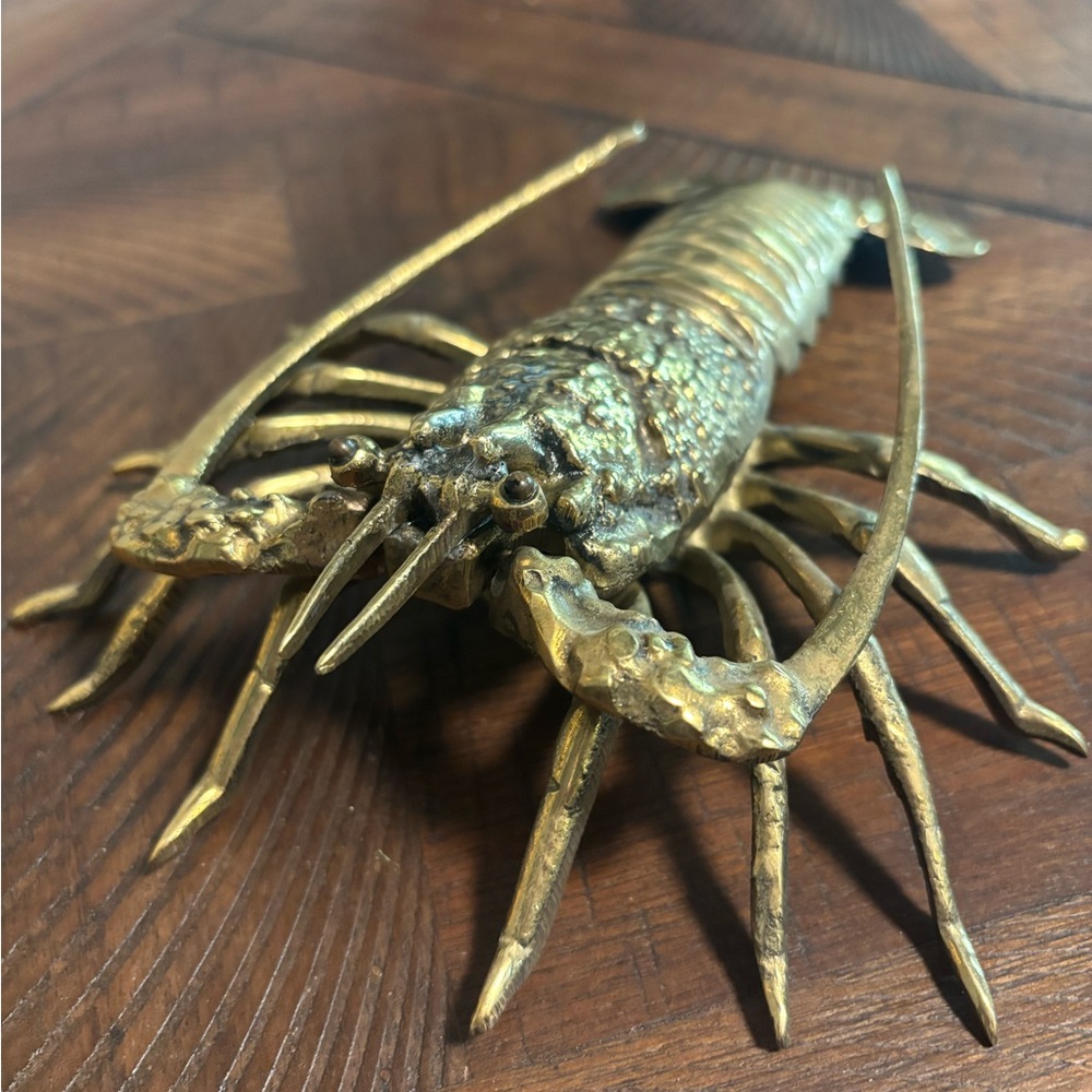 Mid century solid brass lobster